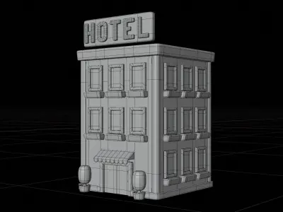 Hotel 3D Illustration 3D model