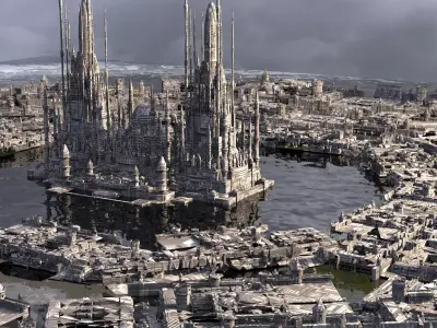 Star Wars Coruscant inspired city 1 3D model