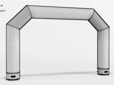 Angled inflatable arch Axion 400-800 3D model