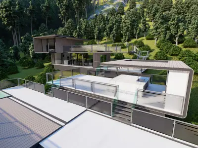 Casa Scene-villa-modern house 3D model 97