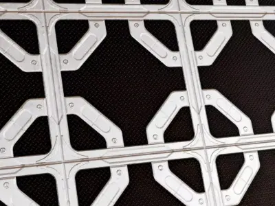 White Var Metal Iron Guard PBR Seamless Texture