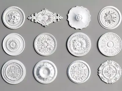 Plaster ceiling medallion 3D model