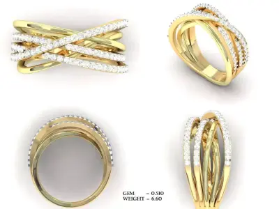 Diamond Ring For Women 3d Print Model 3D print model 21
