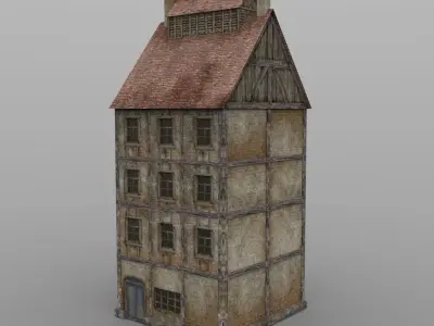 Warehouse medieval house with roof 3D model