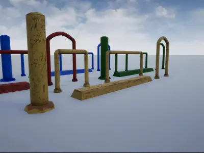 Parking and Street Obstacles - Bumps  Low-poly 3D model