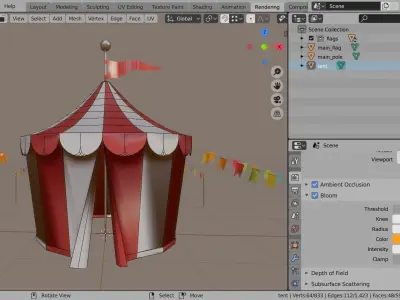 Circus Tent  Low-poly 3D model