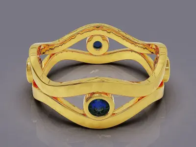 Bezel set round cut diamond wavy ring band 3D print model
