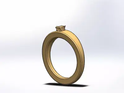 Gold ring for women 3D model