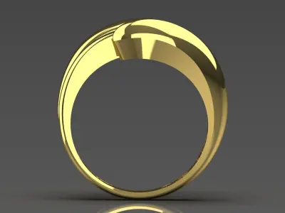 Yellow gold ring modern design model gr0067 3D print model