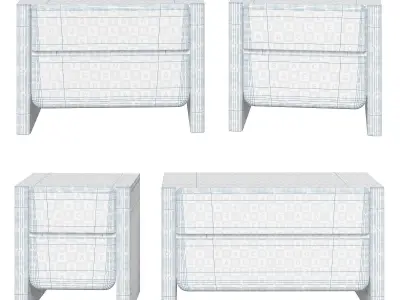 Restoration Hardware closed nightstand Noma 3D model