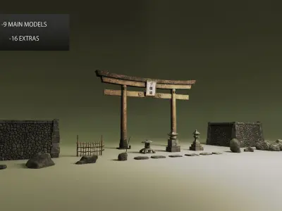 Japanese Temple Pack  3D model