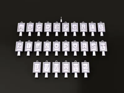 Antique Vintage Style Box Rectangle Letter Frame Pendant STYLE 7 3D print model