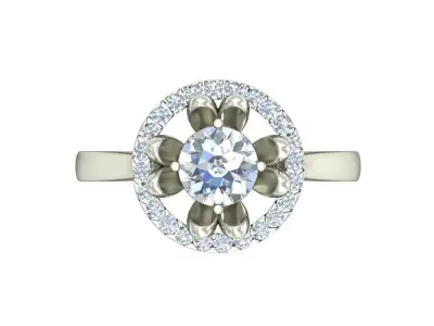Light Weight White Gold Diamond Ring  -Diamond ring -VJR07 3D print model