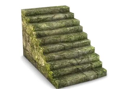Rock Stairs Module Low-poly 3D model