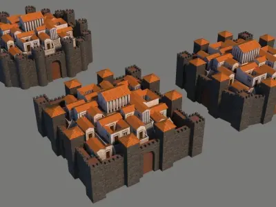 Rome town Low-poly 3D model
