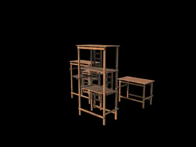 Wood Scaffolding 3D model