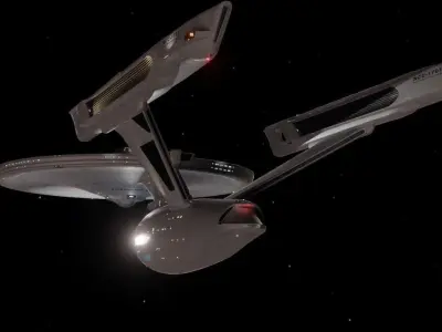 Refit Constitution Class USS Enterprise Low-poly 3D model