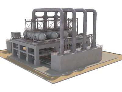  Industrial Silo 03 Low-poly 3D model