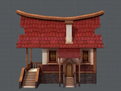 House Cartoon V07 Low-poly 3D model