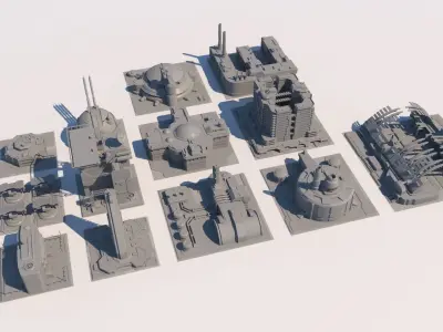 Sci Fi Buildings 3D model