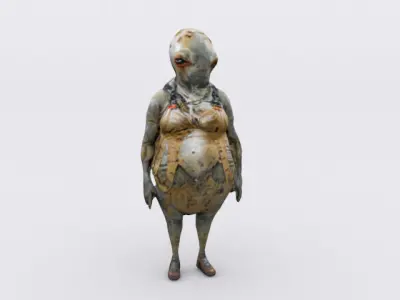 Alien explorer Low-poly 3D model