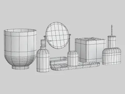  Modern Resin Stone Bath Accessories 3D model