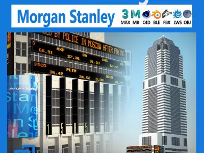 NYC Building Morgan Stanley Low-poly 3D model