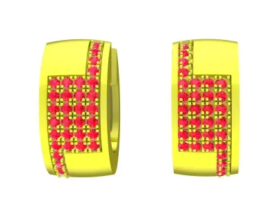 Elegant Pave Diamond Hoop Earrings for Women 5812 3D print model