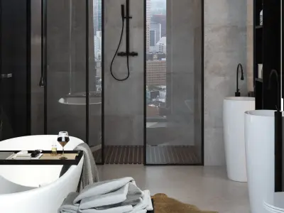 Bathroom Interior Scene for Cinema 4D and Vray 3D model