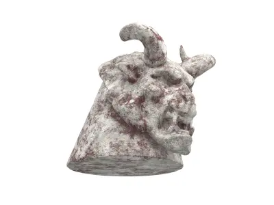 Monster Head Sculpture v1 002 Low-poly 3D model