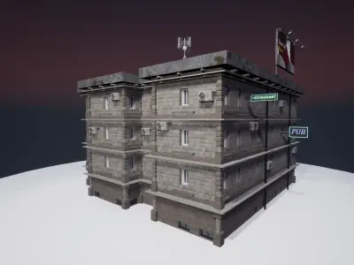 Procedural Apartment Low-poly 3D model