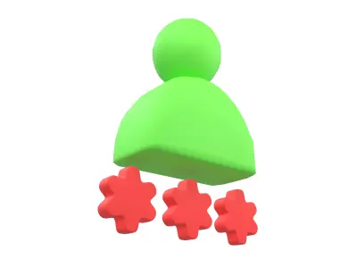 User Password Icon v1 008 Low-poly 3D model