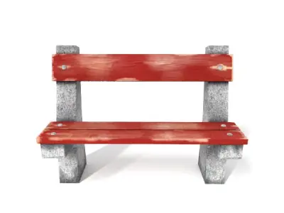 Concrete bench 3D model