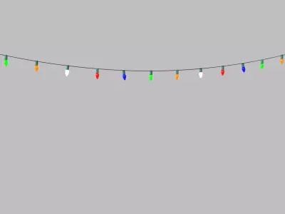 String Christmas Lights PBR 3D model