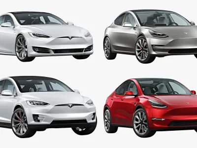 Tesla Car Collection 3D model