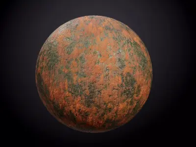 Metal Steel Rusted Green Red Seamless PBR Texture Texture