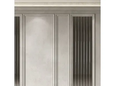 Decorative wall finishes composition Moldings and Mirrors 3D model