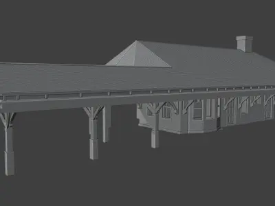 Historic Croton North Train Station Low Poly Railway Building  3D print model