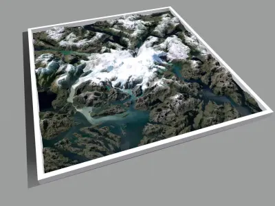 Mountain landscape Gran Campo Nevado Chile 3D model