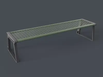 Metal Modern Bench 15 PBR Game Ready Low-poly 3D model