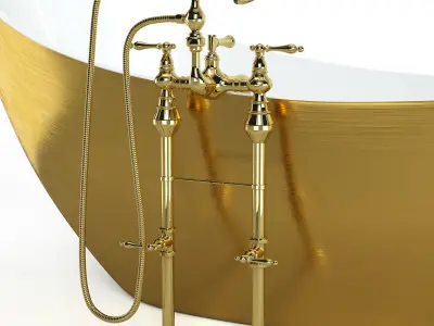 Bathtube with Shower 03 3D model