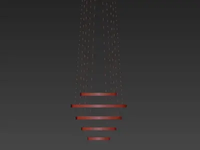 Cameron led spiral chandelier 3D model