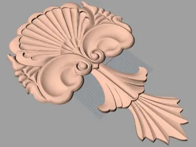 European style flower 3D relief STL Model for cnc engraving E062 3D model