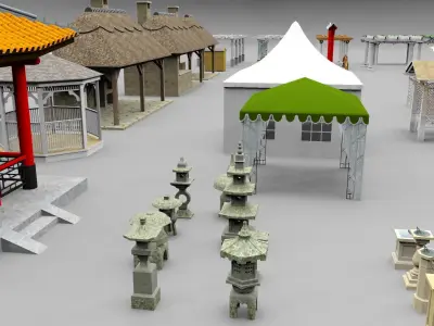 Parks and Gardens  Low-poly 3D model