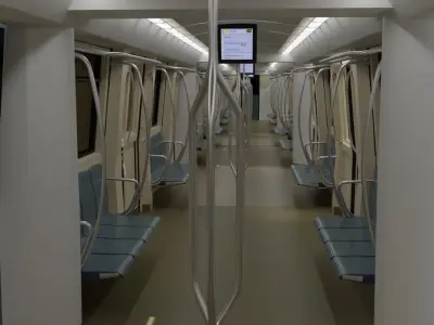 subway animation and door opening Low-poly 3D model