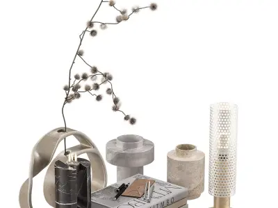 Decorative set with Vouge table lamp 3D model