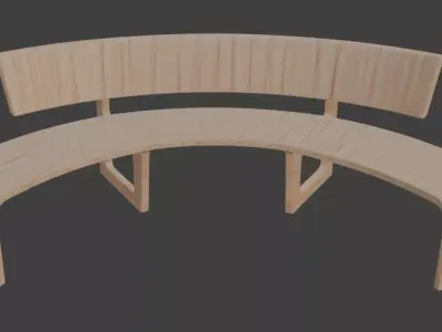 Wooden Park Bench 3D Model 3D model