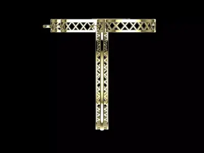 Architectural LV Monogram Hamsa Filigree Ring - 14K Gold 3D print model