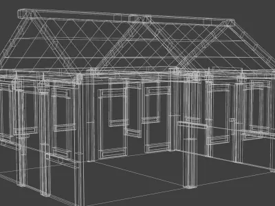 Photorealistic OLD HOUSE Low-poly 3D model
