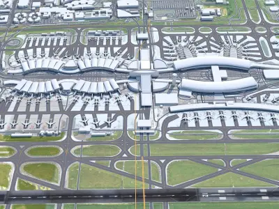 Paris Charles de Gaulle Airport 15km Low-poly 3D model